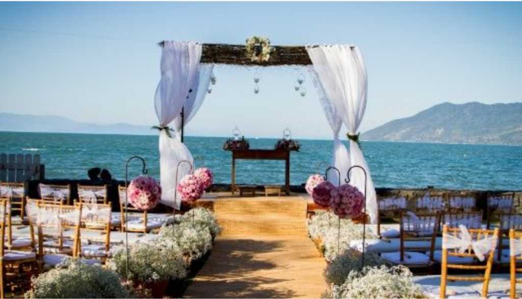 Decoração de casamento na praia simples
