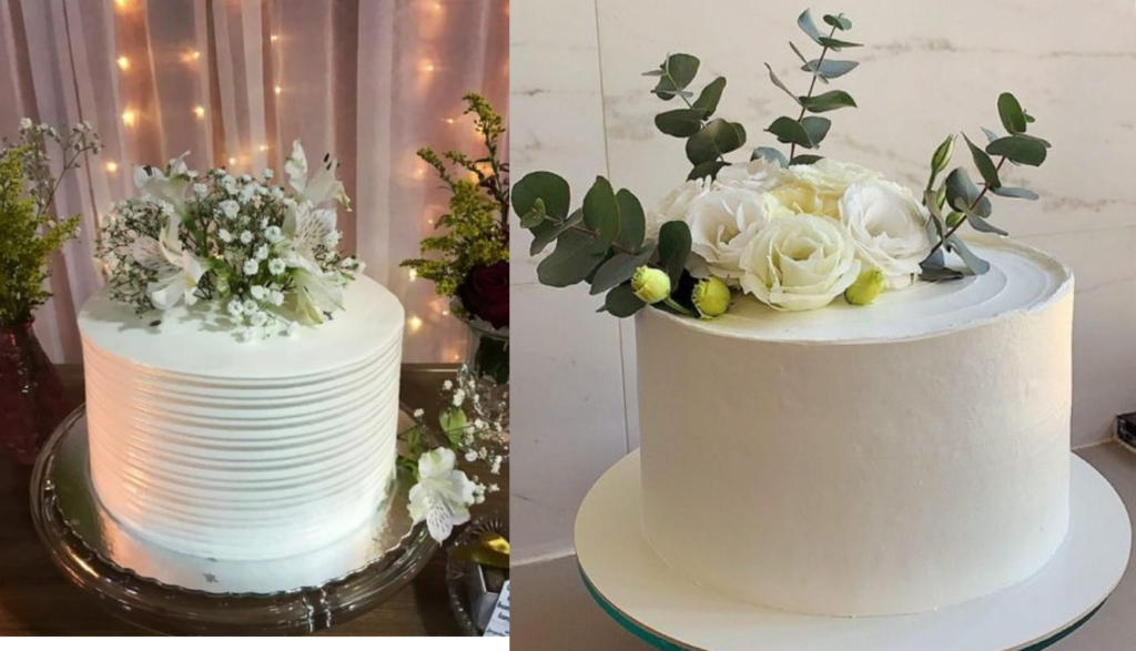 Bolo de casamento simples e elegante