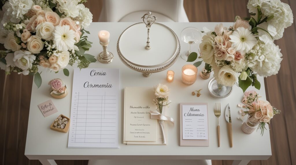 Cronograma da cerimônia de casamento