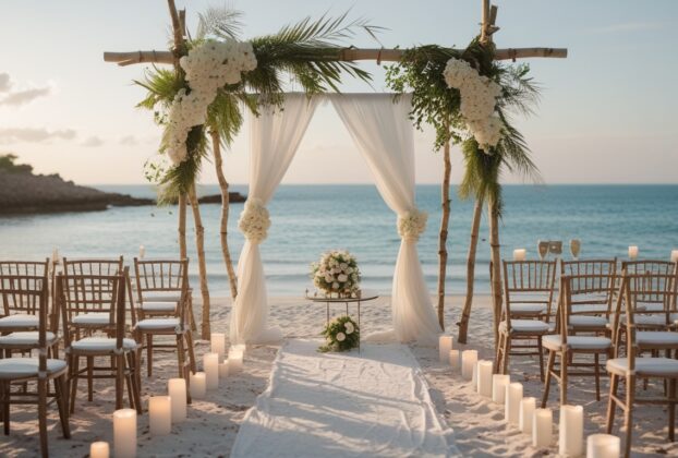 Decoração de casamento na praia simples